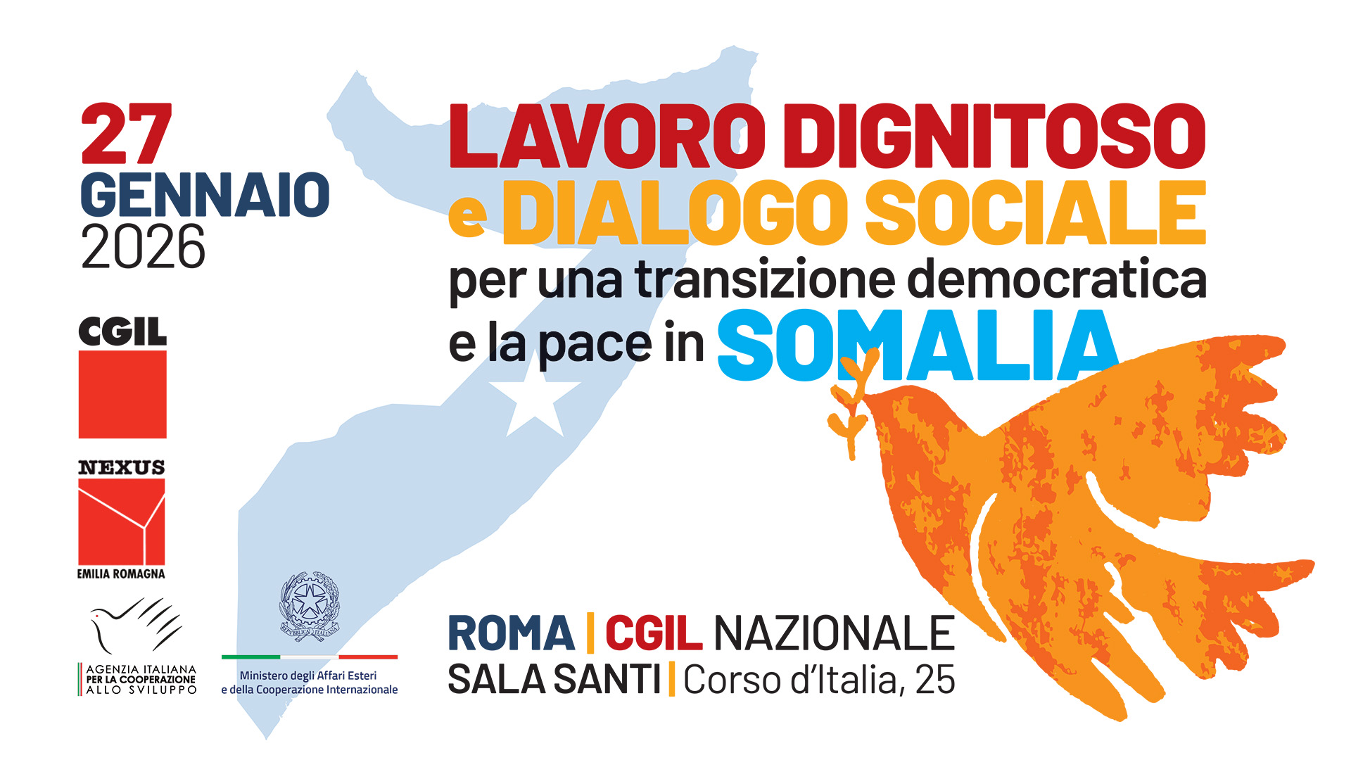 Seminario: LAVORO DIGNITOSO e DIALOGO SOCIALE per una transizione democratica e la pace in SOMALIA