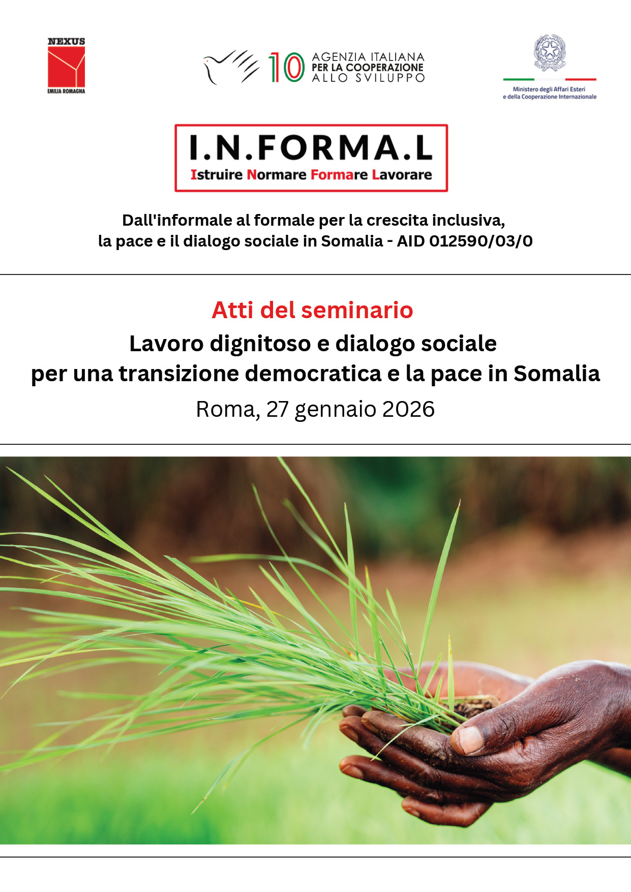 Atti del seminario “Lavoro dignitoso e dialogo sociale per una transizione democratica e la pace in Somalia” – Roma, 27 gennaio 2026